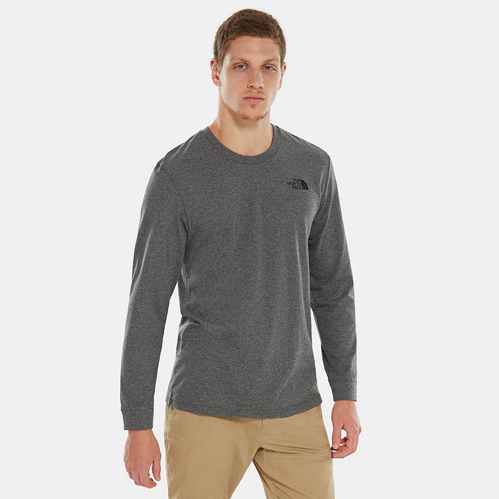 The North Face Simple Dome Ανδρικα Μπλούζα Με Μακρύ Μανίκι - Γκρι (MAHZ06354)